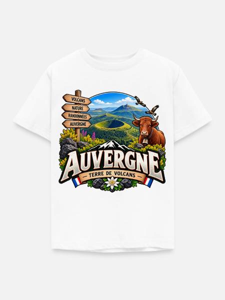 Auvergne – Land der Vulkane - Kinder T-Shirt - Weiß