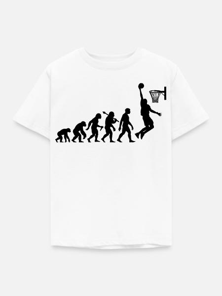 Basketball Evolution für Spieler und Trainer - Kinder T-Shirt - Weiß