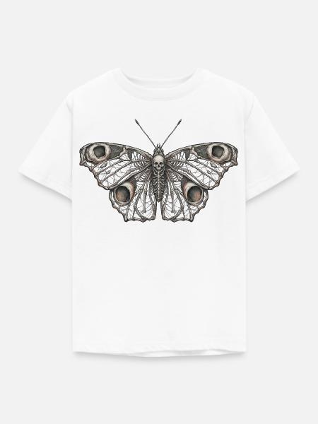 Gotischer Skelett-Schmetterling - Kinder T-Shirt - Weiß