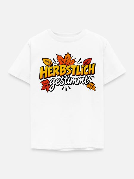 Herbstlich gestimmt - Kinder T-Shirt - Weiß
