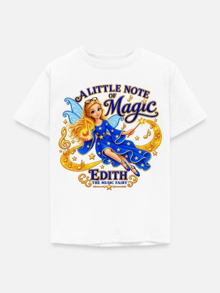 Edith – Die Musikfee - Kinder T-Shirt - Weiß