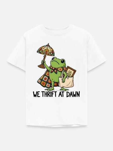 Frosch im Handarbeits-Chic - Kinder T-Shirt - Weiß
