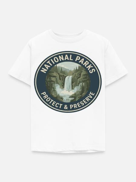 Nationalpark Schutz & Preserve Logo - Kinder T-Shirt - Weiß