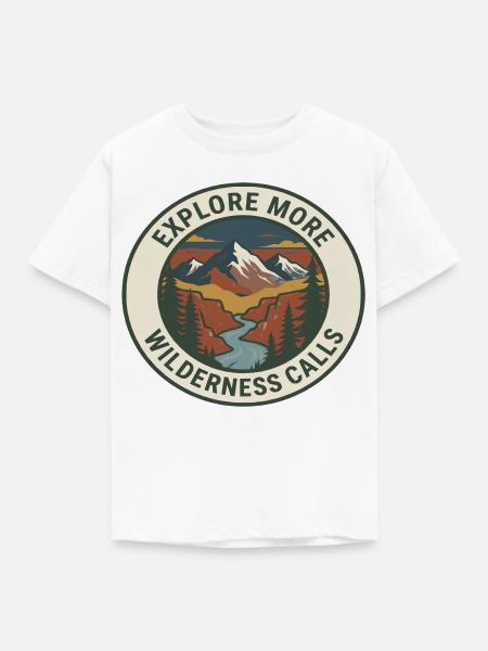 Wilderness Calls Berglandschaft - Kinder T-Shirt - Weiß