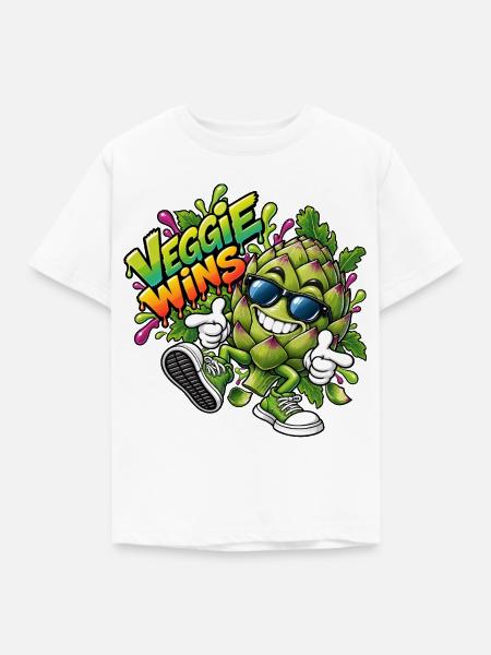 Veggie Wins Artischocke - Kinder T-Shirt - Weiß
