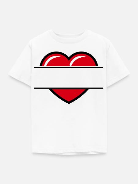 Herz / Herzchen (Text Ergänzen / Geschenk / Liebe) - Kinder T-Shirt - Weiß