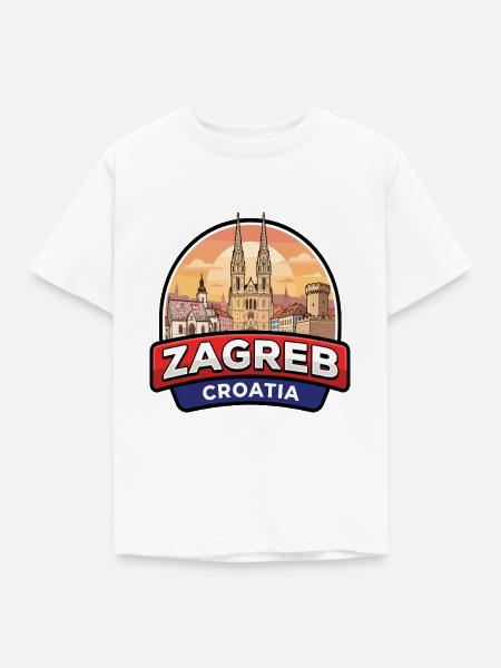 Zagreb Kroatien Reiseabzeichen St. Marks-Kirche Geschenk - Kinder T-Shirt - Weiß