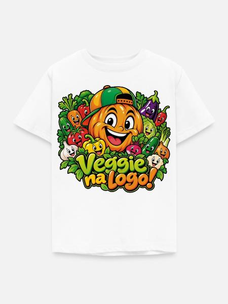 Veggie na Logo - Kinder T-Shirt - Weiß