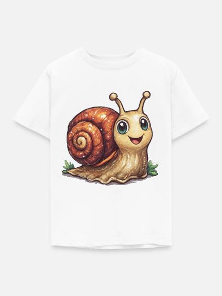 Fröhliche Schnecke - Kinder T-Shirt - Weiß