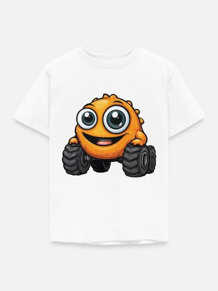 KullerMonster auf Rädern - Kinder T-Shirt - Weiß