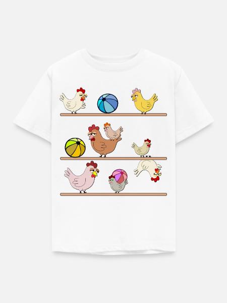 Hühnerstall Hühner Wasserball - Kinder T-Shirt - Weiß