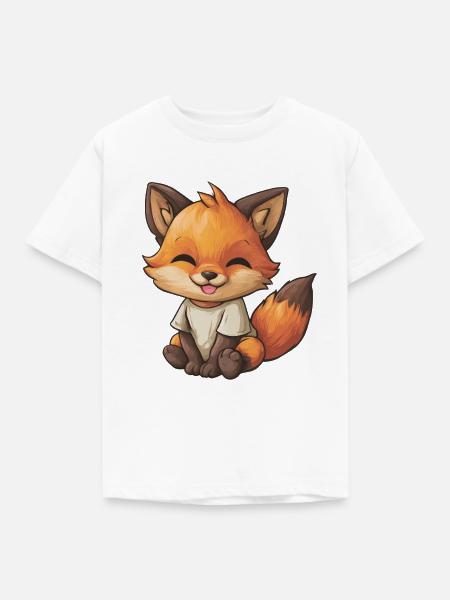Kuschelfuchs im Shirt - Kinder T-Shirt - Weiß