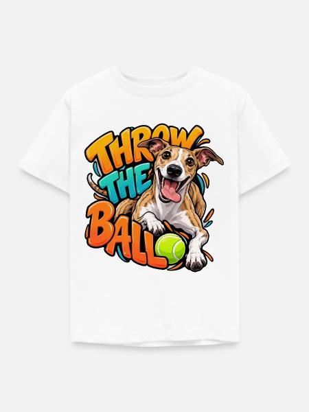 Whippet - Kinder T-Shirt - Weiß