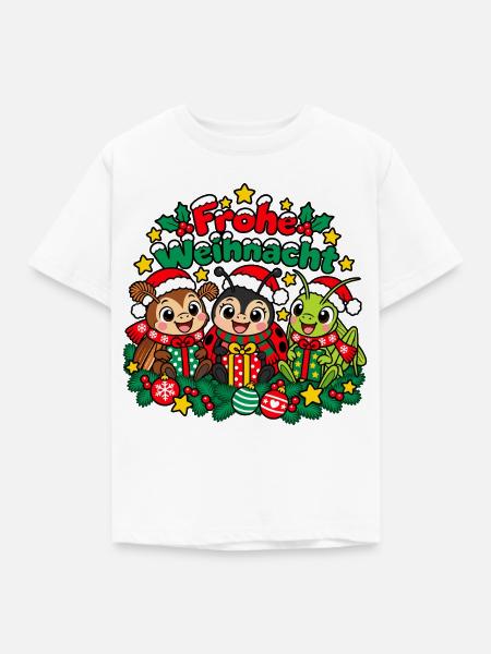 Weihnachts Insekten - Kinder T-Shirt - Weiß