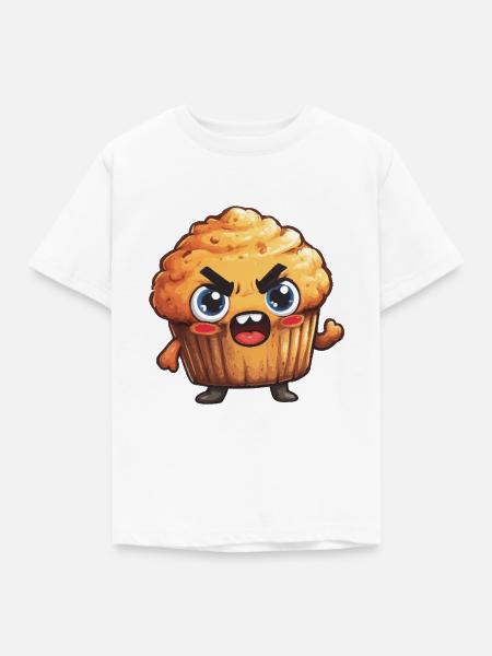 Wütender Muffin Held - Kinder T-Shirt - Weiß