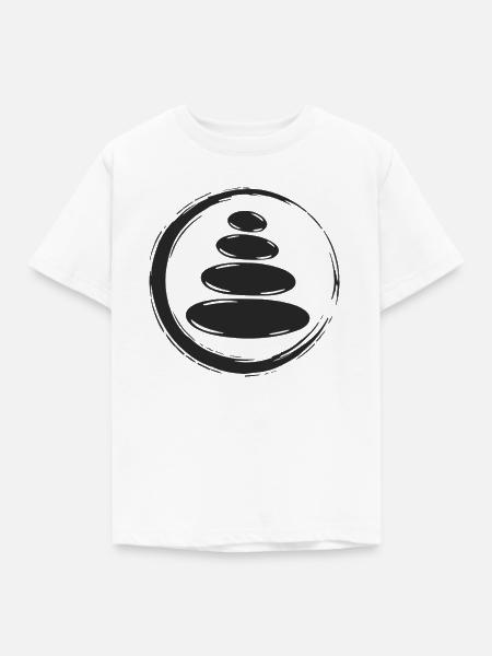 Zen Steine Balance - Kinder T-Shirt - Weiß