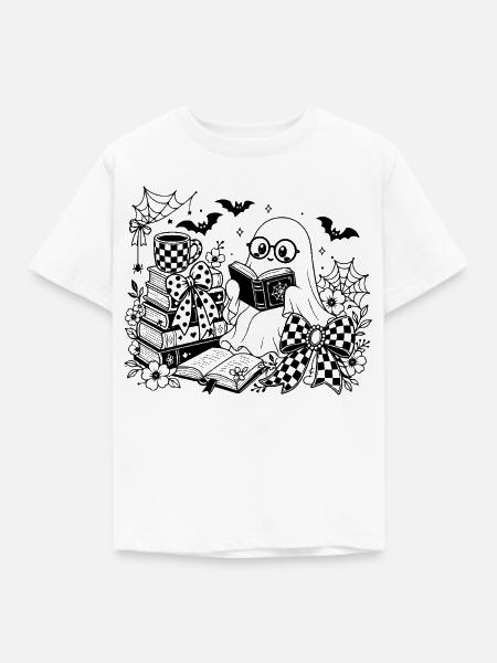 Halloween Bücherwurm - Kinder T-Shirt - Weiß