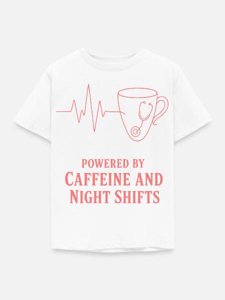Kaffeeherz für Nachtschichthelden - Kinder T-Shirt - Weiß