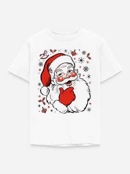 Fröhlicher Weihnachtsmann Sketch - Kinder T-Shirt - Weiß