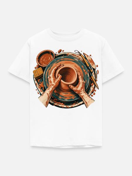 Töpferscheibe - Kinder T-Shirt - Weiß