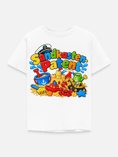 Sandkasten Patent Abenteuer - Kinder T-Shirt - Weiß