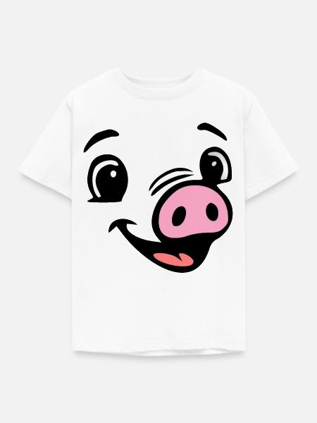 Ferkel Schweine Sau, Kostüm - Kinder T-Shirt - Weiß