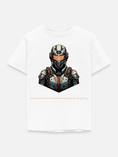 Project Chronos Cyberpunk Mech Design - Kinder T-Shirt - Weiß