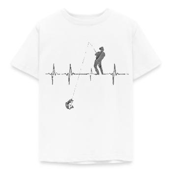 Angeln, Angel, Fischen, Fische, Barsch, Angelhaken - Kinder T-Shirt - Weiß - Vorne - AI Model Kid Male (0cm)