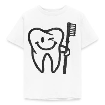Tooth, Dentist, Toothpaste, Teeth, Tooth Hygienist - Kids' T-Shirt - white - Front - AI Model Kid Male (0cm)
