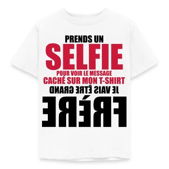 prends un selfie je vais être grand frère - T-shirt Enfant - blanc - Devant - AI Model Kid Male (0cm)