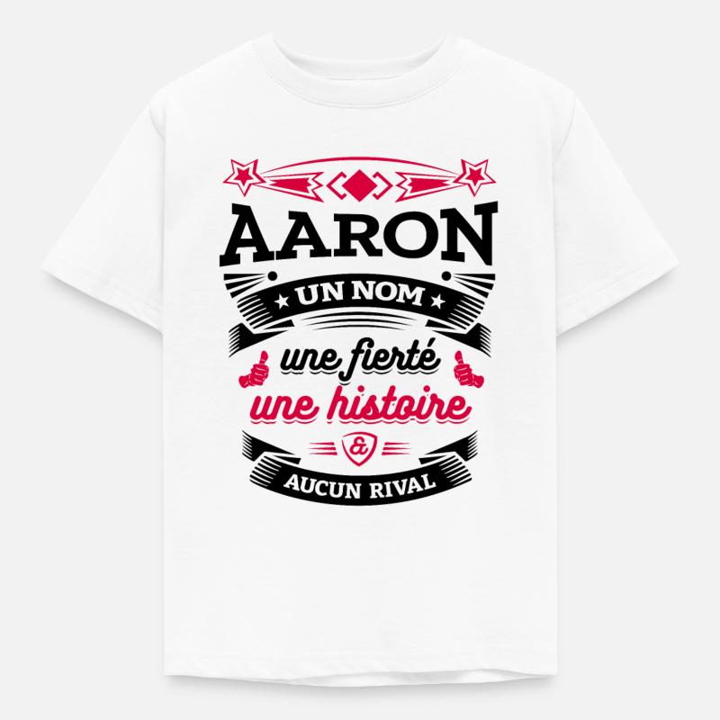 AARON UN NOM UNE FIERTÉ AUCUN RIVAL - T-shirt Enfant - blanc