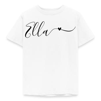 Ella Name Vorname Dekorativ - Kinder T-Shirt - Weiß - Vorne - AI Model Kid Male (0cm)