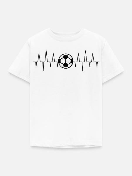 Fußball Herzschlag - Kinder T-Shirt - Weiß