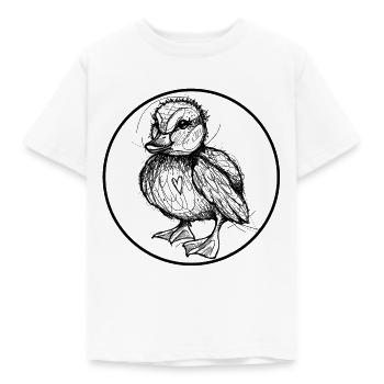 Poussins Canard Poulet Duckling indie Illustration Art - T-shirt Enfant - blanc - Devant - AI Model Kid Male (0cm)