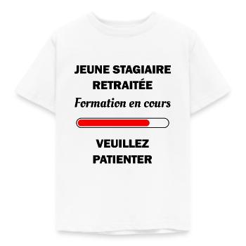 JEUNE STAGIAIRE RETRAITEE - T-shirt Enfant - blanc - Devant - AI Model Kid Male (0cm)