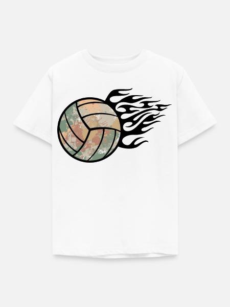 Volleyball - Kinder T-Shirt - Weiß