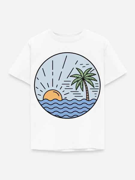 Sunset Circle - Kinder T-Shirt - Weiß