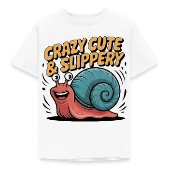 Crazy cute & slippery Süße Schnecke schleimig - Kinder T-Shirt - Weiß - Vorne - AI Model Kid Male (0cm)