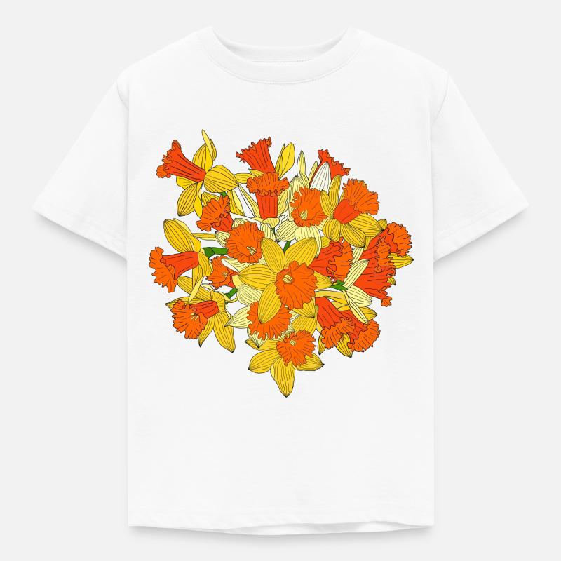 Bouquet de fleurs jonquilles - T-shirt Enfant - blanc