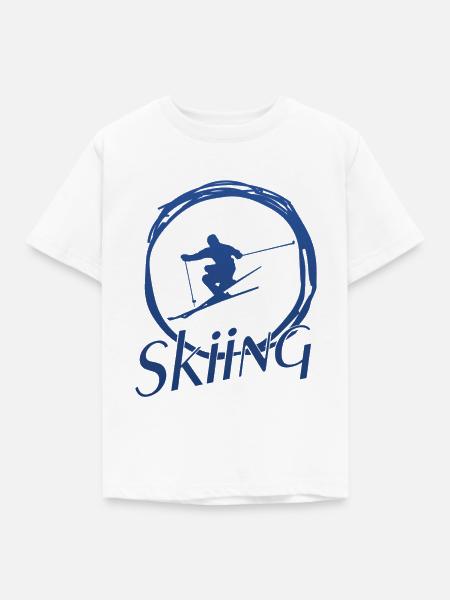 skiing, ski fahren, ski - Kinder T-Shirt - Weiß