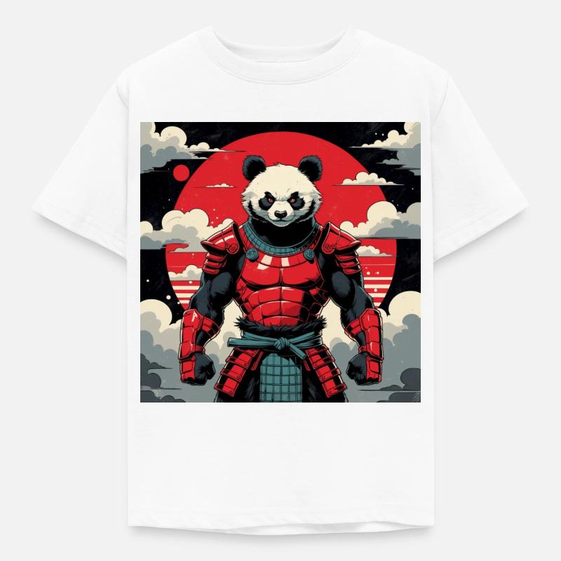 Samurai Panda Warrior - Kids' T-Shirt - white