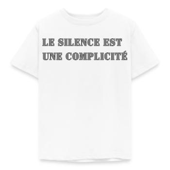SCHWEIGEN IST MITSCHULD - Kinder T-Shirt - Weiß - Vorne - AI Model Kid Male (0cm)
