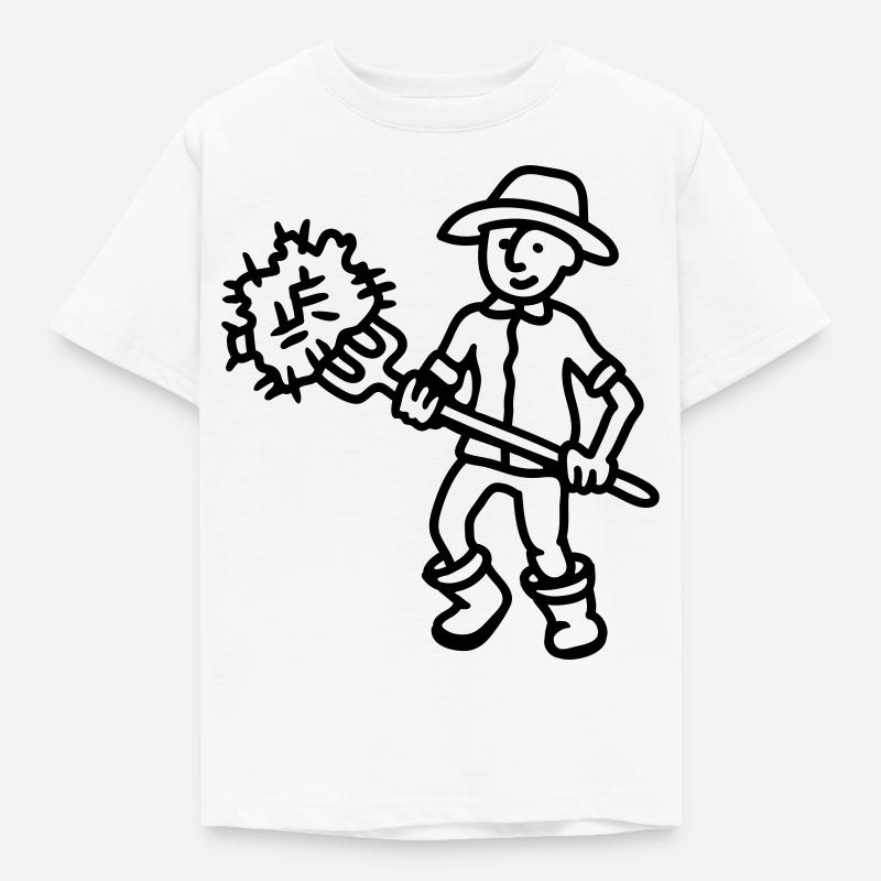Landwirt Heu - line - Kinder T-Shirt - Weiß