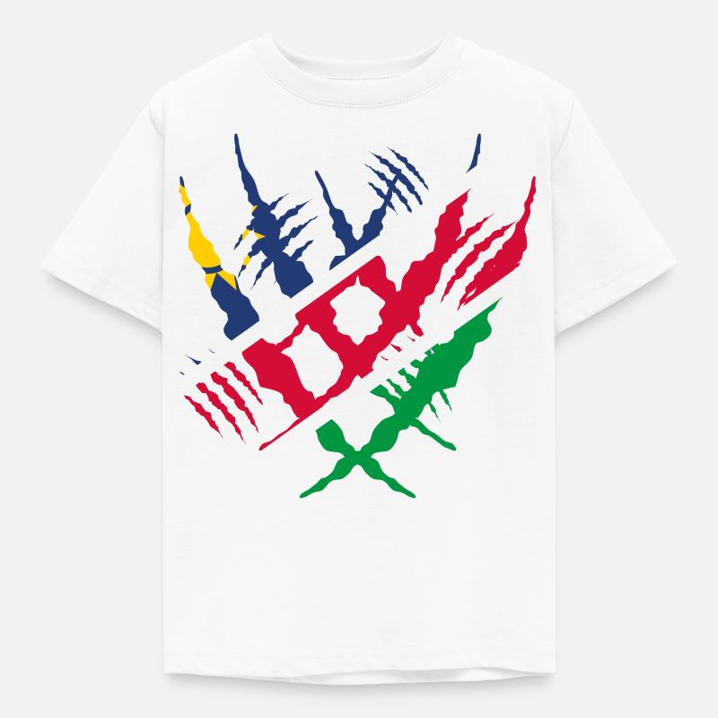 Claw Klaue worn risse riss x heimat stolz Namibia - Kinder T-Shirt - Weiß