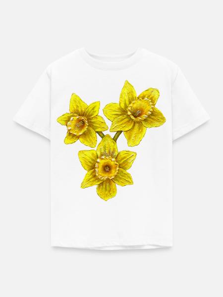 Easter Daffodils, Wales Rugby Fußballfans - Kinder T-Shirt - Weiß