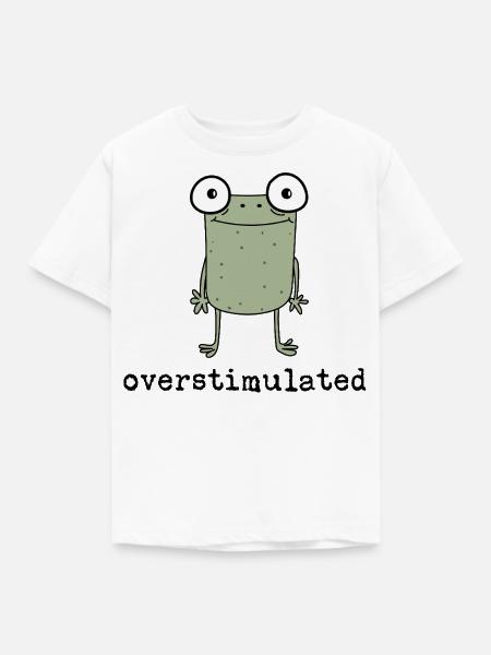 Overstimulated Frog - Geschenkidee - Geschenk - Kinder T-Shirt - Weiß