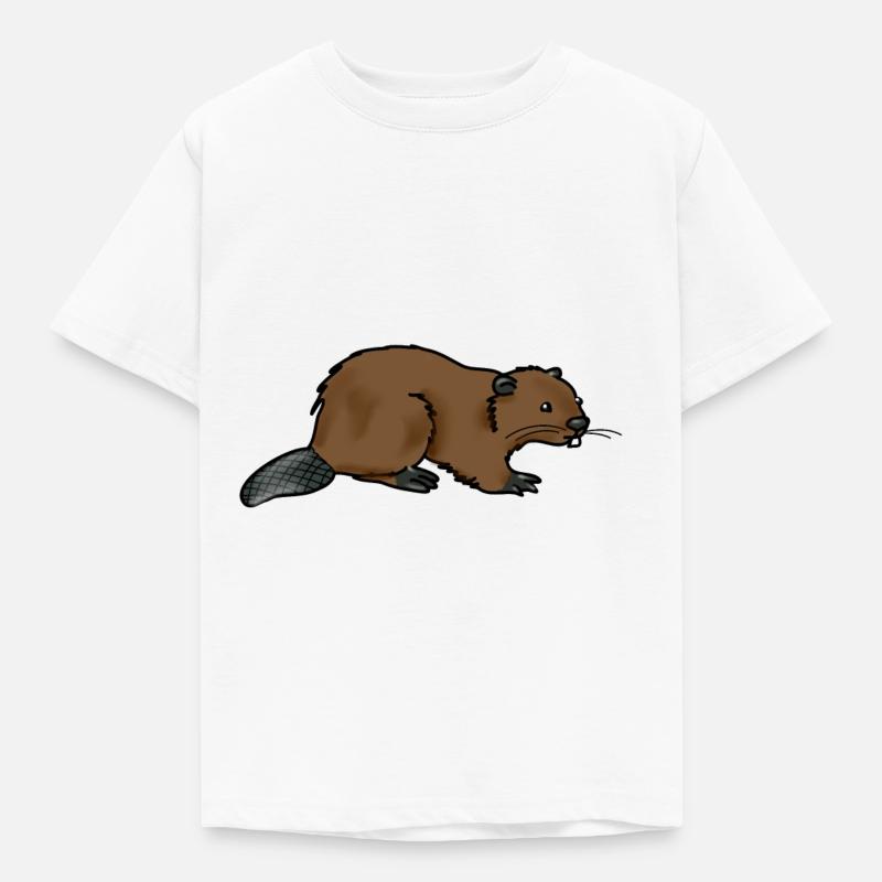 Biber - Kinder T-Shirt - Weiß