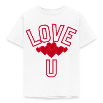 LOVE - Kinder T-Shirt - Weiß - Vorne - AI Model Kid Male (0cm)