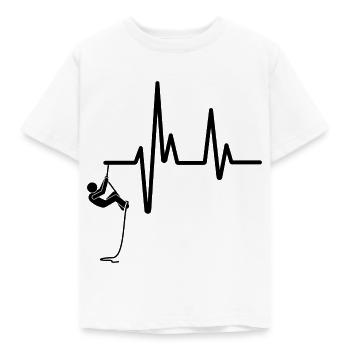 Klimmers abseilen met een hartslag - Kinderen T-shirt - wit - Voor - AI Model Kid Male (0cm)