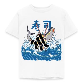 Sushi de thon dans la vague - T-shirt Enfant - blanc - Devant - AI Model Kid Male (0cm)